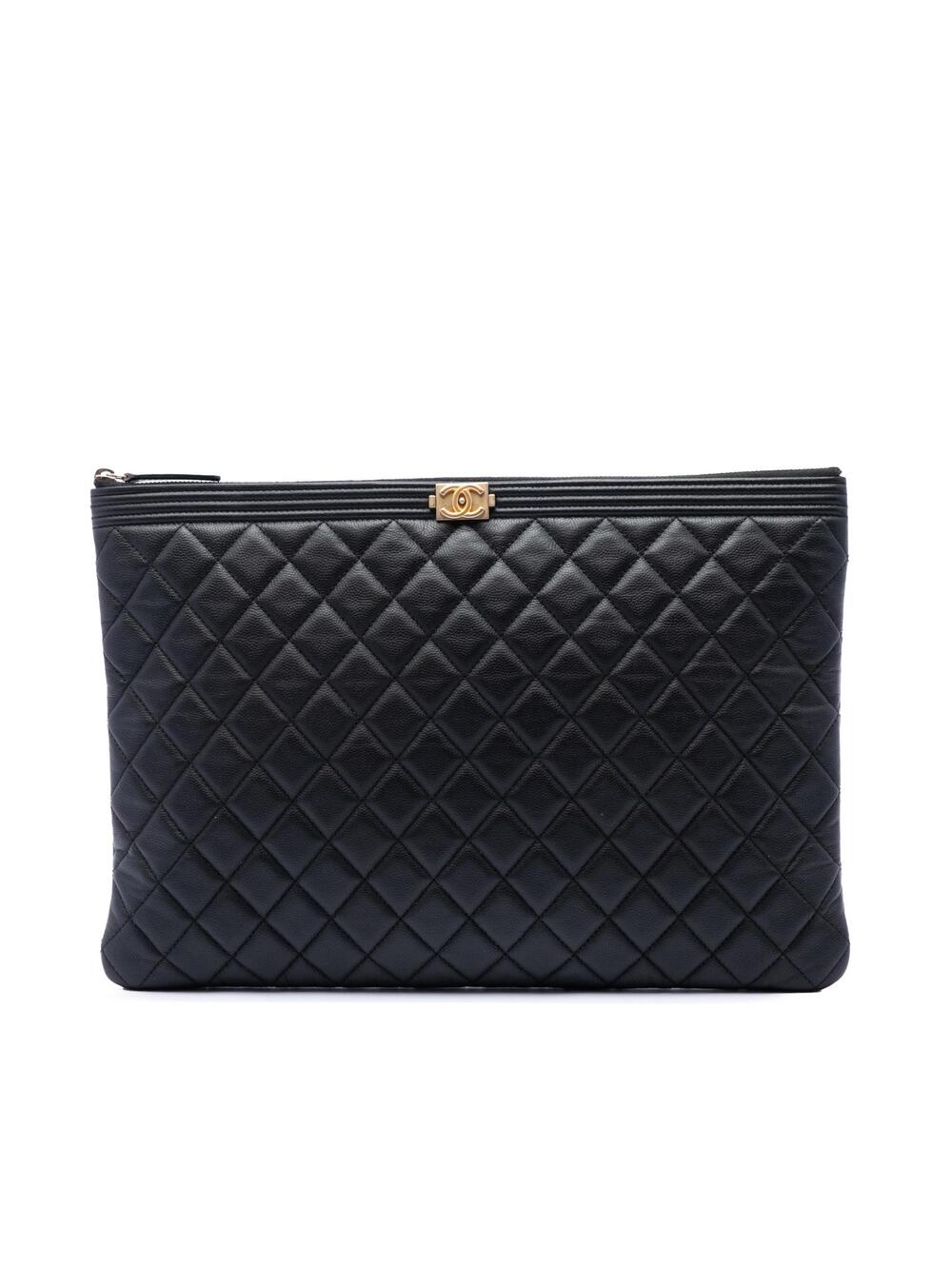 Chanel Large Quilted Caviar Boy O Case #376305C10B
